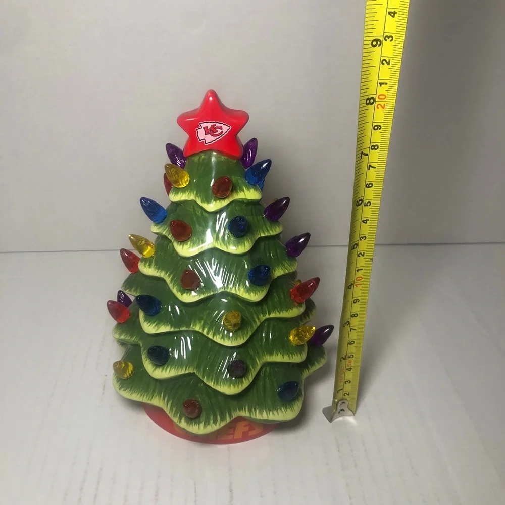 NFL Team Ceramic Christmas Tree  Kansas City Chiefs Football Team New In The Box